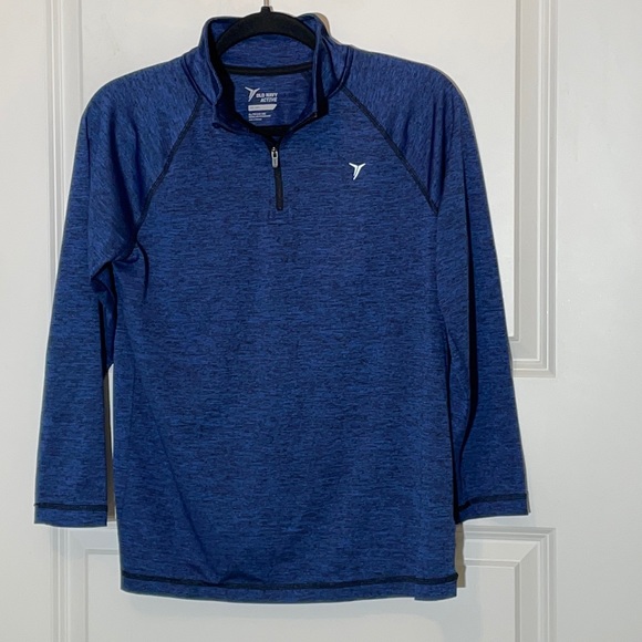 Old Navy Blue/Black Space Dye Quarter Zip Youth 14